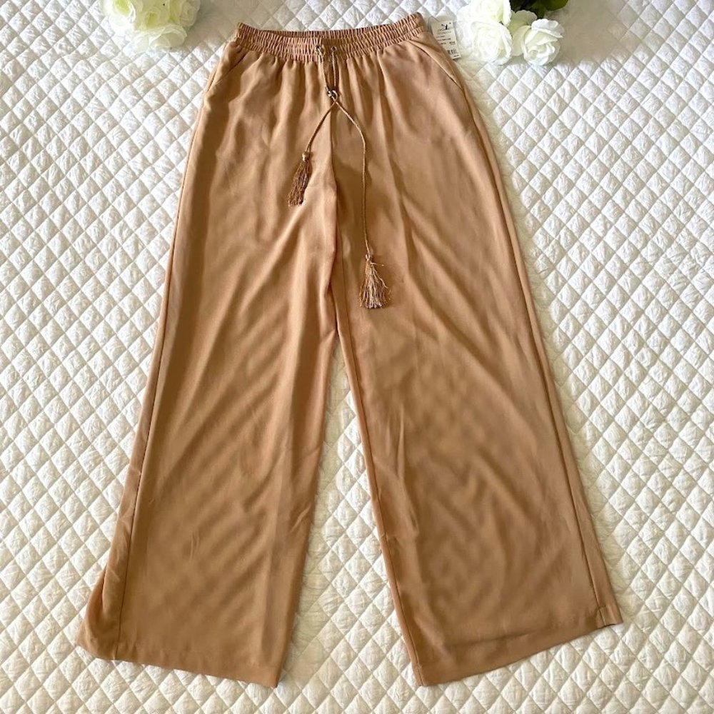New NY Collection Brown Wide Leg Palazzo Pants